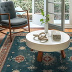 RUGGABLE Washable Vintage Area Rug – Verena Teal Blue 5x7, Stain-Resistant - Image 2