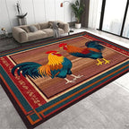 Rustic Rooster Area Rug，4x6ft, The Colorful Rooster Rug in A Farmhouse Style - Image 3