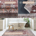 Washable Area Rug. Modern Farmhouse. Vintage. Turkish. Bohemian. Distressed. - Image 5
