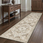 Brown Hallway Runner Rug 2x8 Vintage Washable Distressed Area Carpet Kitchen - Image 5