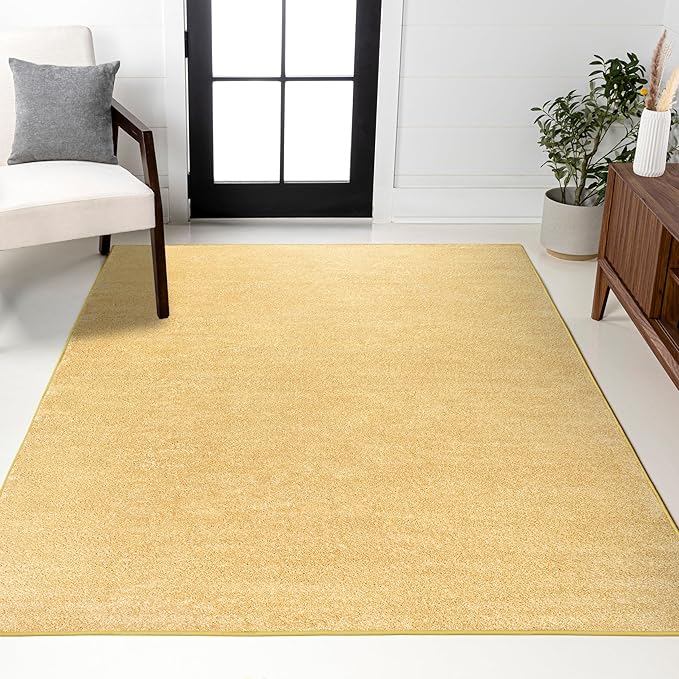 JONATHAN Y Haze Solid Low-Pile Mustard Indoor Area Rug 12x15, Minimalist by JONATHANY