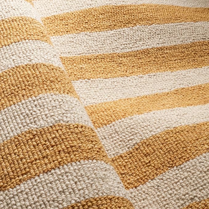Dash & Albert Silas Stripe Gold Hand Micro Hooked Wool Rug, Runner-2.5 X 8 Feet - Image 5