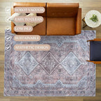 Washable Area Rug. Modern Farmhouse. Vintage. Turkish. Bohemian. Distressed. - Image 3