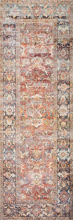 Loloi Layla Collection LAY-02 Spice/Marine 2'-6" x 9'-6" .13" Thick Runner Rug - Image 3