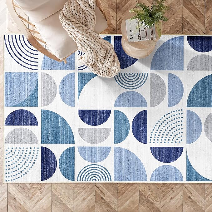 MUJOO 3x5 Rug Washable, Small Throw Floor Carpet Non Slip Soft Indoor Modern - Image 3