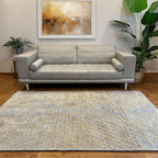 Alfa Rich 5x8 Geometric Gray Gold Washable Area Rugs - Image 2