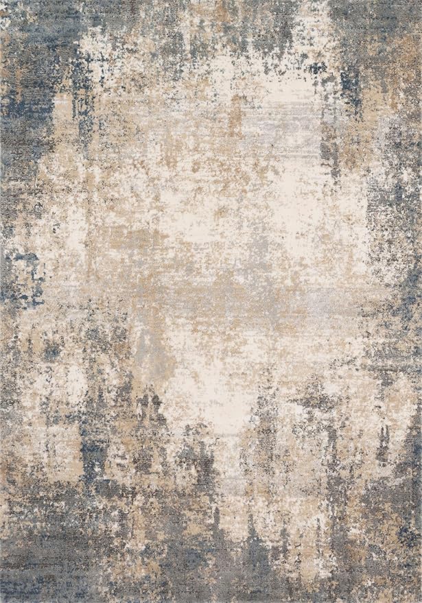 Loloi Teagan Collection TEA-08 Ivory/Mist 5'-3" x 7'-6" Area Rug, Soft Neutral - Image 4