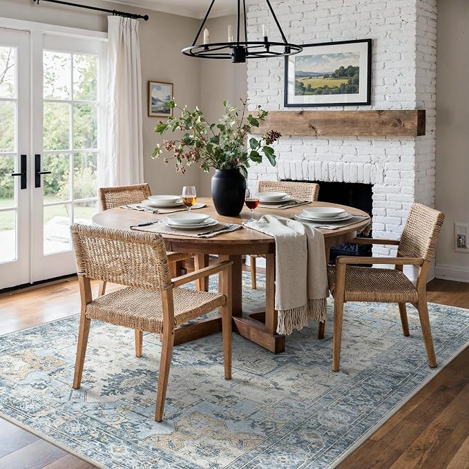 6x9 Area Rugs for Living Room, Machine Washable Rug, Non Slip Vintage Rugs - Image 4