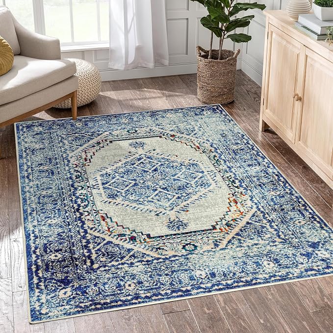 Easy-Going Area Rug 4x6 Washable Boho Rugs by Easy-Going