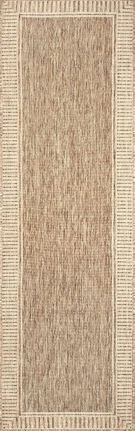 Nuloom Asha Light Brown/Ivory, Striped Border, Soft and Cozy, High Traffic - Image 2
