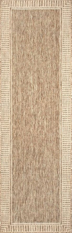 Nuloom Asha Light Brown/Ivory, Striped Border, Soft and Cozy, High Traffic - Image 2