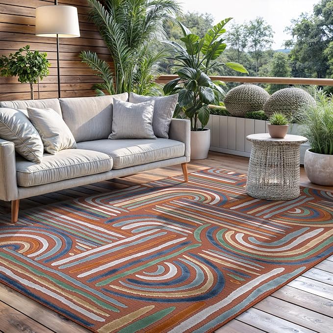 CAMILSON Indoor Outdoor Rug, Easy-Cleaning Non-Shedding Living Room, Garden and by CAMILSONIndoorOutdoorAreaRugs
