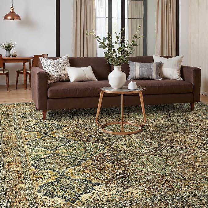 GENIMO 3x5 Area Rugs for Living Room, Machine Washable Non Slip Vintage Rugs - Image 3