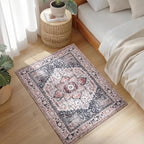 PURRUGS Vintage Farmhouse Boho Throw Rug 2x3 ft, Non-Slip Machine Washable Rug - Image 2