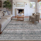 HUGEAR Large 8x10 Machine Washable Area Rug Purple Vintage Neutral Distressed - Image 3