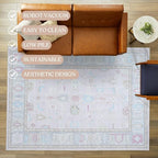 Fame Living Pink Oushak Rug, Modern Small Rugs, Door Mat, Doormat - Image 4