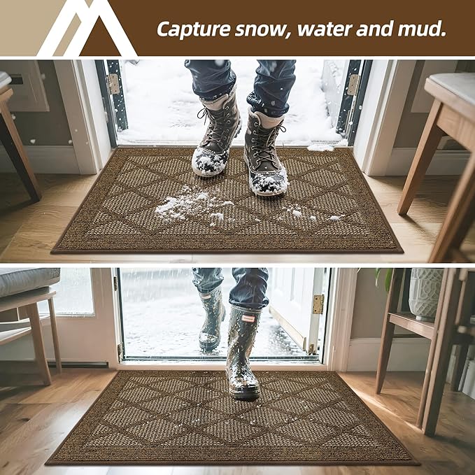COSY HOMEER Non-Slip Door Mat 36"x60", Entryway Rugs Low Profile Absorbent Dirt - Image 2