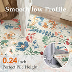 Floral Runner Rug 2x5 Washable Hallway Long Beige Bedroom Carpet Non Slip - Image 3