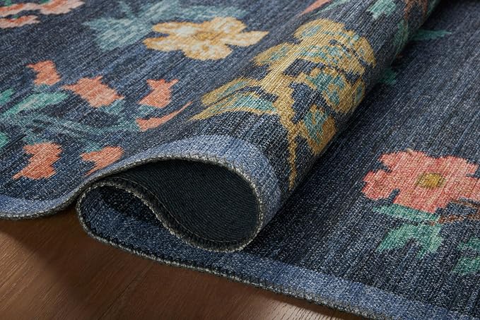 Loloi Rifle Paper Co. Rosa Collection RSA-03 Navy 2'-6" x 12'-0" Runner Rug - Image 6