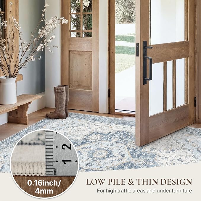 GENIMO 8x10 Area Rugs for Living Room, Machine Washable Non Slip Vintage Rugs - Image 4