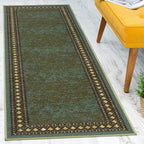 Antep Rugs Alfombras Modern Bordered 2x7 Non-Skid Low Profile Pile Rubber by AntepRugs