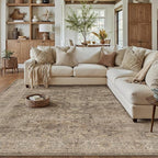 8x10 Rust Brown Washable Area Rug - Image 4