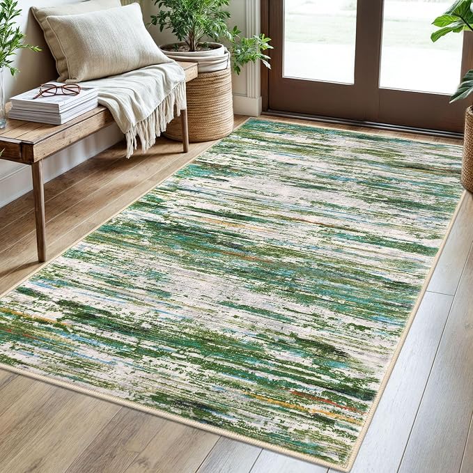 3x5 Modern Abstract Area Rug for Entryway, Low-Pile Door Mat Indoor for Living by SiiloomRug