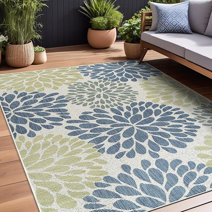 Beverly Rug Outdoor Rug 9x12 Modern Exotic Tropical Leaf Area Rugs - Image 3