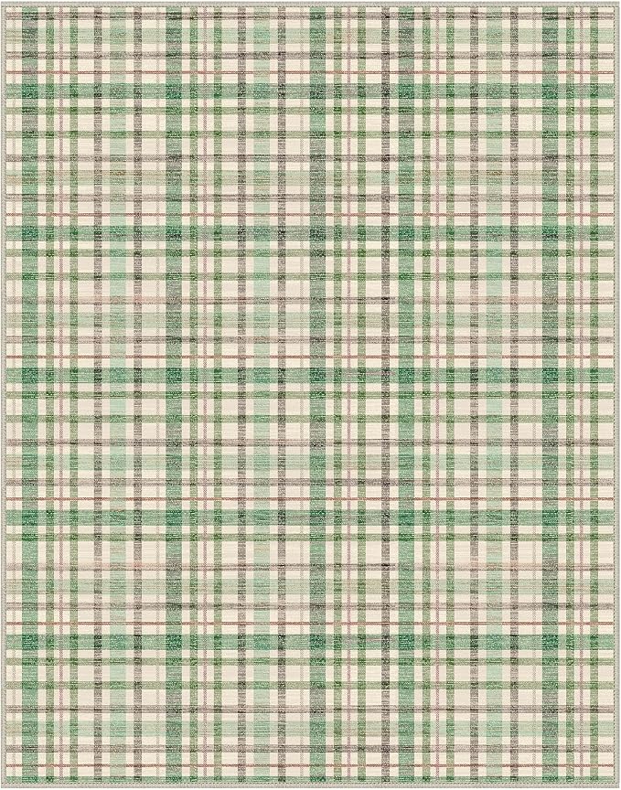 Bavni 3x5 Washable Rug Modern Plaid Area Rugs Non-Slip, Small Rugs - Image 9