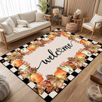 Checkered Area Rugs, Entrance Rubber Non Slip Breathable Fall Rug - Image 3