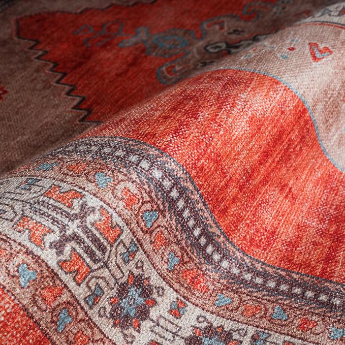 Fame Rugs Turkish Rug. Washable Vintage Oriental Antique Inspired Traditional - Image 7
