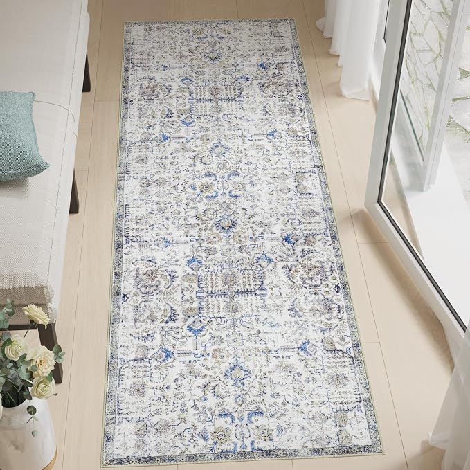 jinchan Kalen Runner Rug 3x7 Washable Area Rug Soft Indoor Floor Cover Thin by JINCHAN