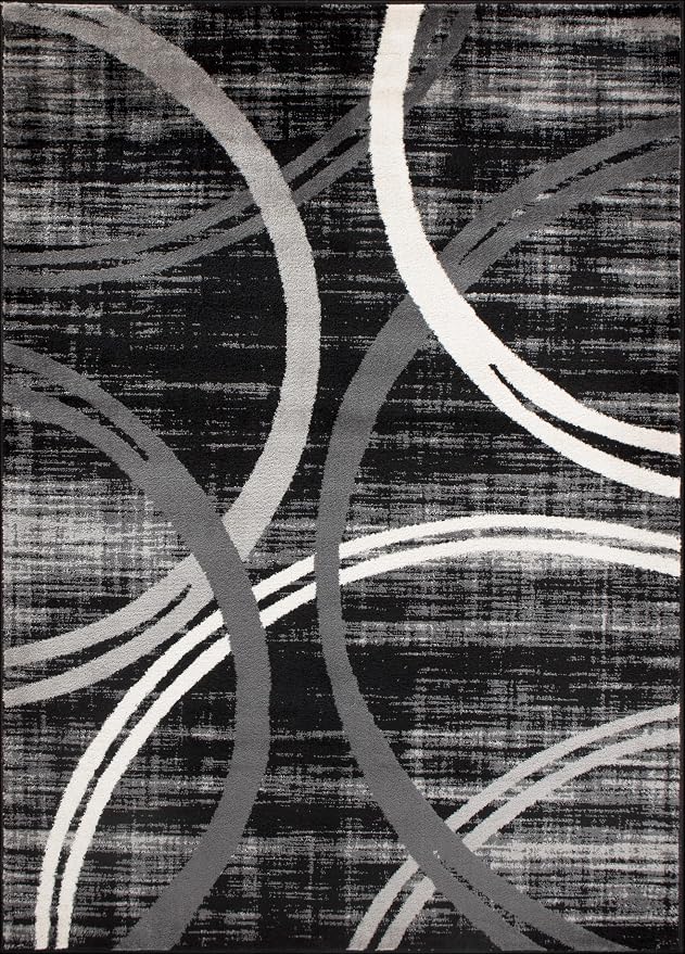 Rugshop Modern Wavy Circles Design Area Rug, Carpet - Image 2