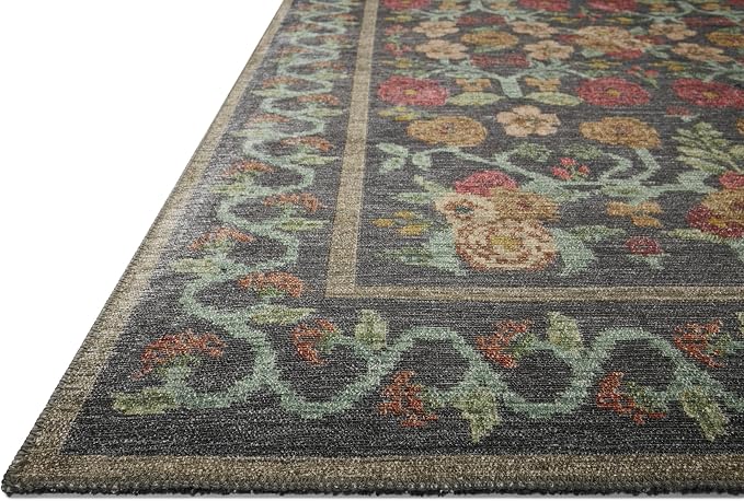 Loloi Rifle Paper Co. Rosa Collection RSA-01 Black 8'-4" x 11'-6" Area Rug - Image 5