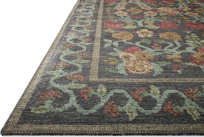 Loloi Rifle Paper Co. Rosa Collection RSA-01 Black 2'-3" x 3'-9" Accent Rug - Image 4