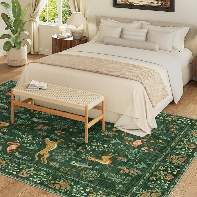 DUKINO 8x10 Rug, Washable Animal Living Room Rug - Image 3