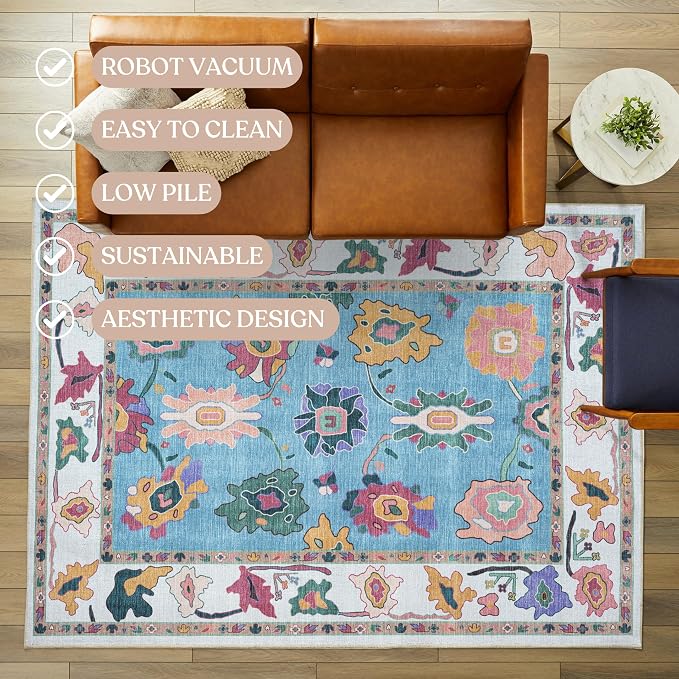 Fame Living Colorful Oushak Rug, Area Rugs - Image 3