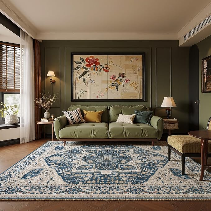 EnHomee 5x7 Area Rugs Washable for Bedroom, Boho Vintage Rugs, Foldable Area - Image 4