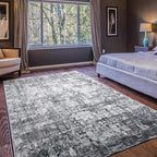 Area Rug 5×7, Vintage Boho Rug, Ultra-Soft Low Pile, Non Slip, Stain Resistant by DomitapisRug
