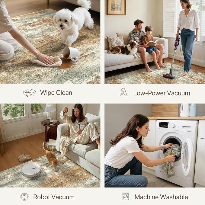 GENIMO 2x3 Rugs for Entryway, Washable Bathroom Kitchen Rugs Non Slip, Modern - Image 6
