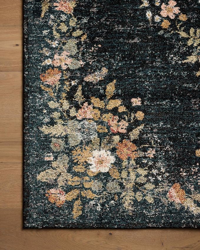 Loloi Rifle Paper Co. Laurel Collection LAU-01 Dark Navy 2'-8" x 4' Accent Rug - Image 6