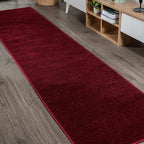 JONATHAN Y Haze Solid Low-Pile Dark Red Runner Rug 2x12, Minimalist, by JONATHANY