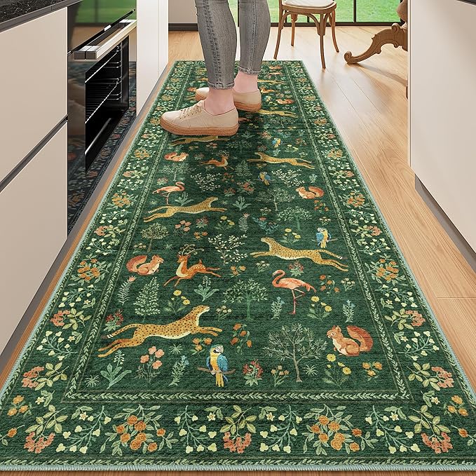DUKINO 2.6x8 Rug for Hallway, Washable Kitchen Runner Rug by DUKINO