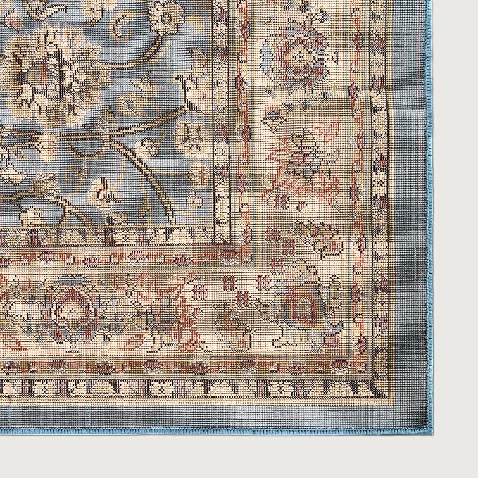 Rugs.com Yasmin Collection Rug – 8 Ft Square Light Blue Medium Rug Perfect - Image 9