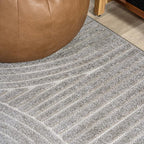 JONATHAN Y Hallie High-Low Curve Gray/Ivory 5' Round Indoor/Outdoor Area Rug - Image 7