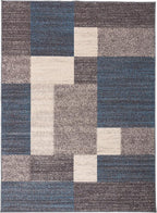 Rugshop Contemporary Blue Geometric Boxes Non-Slip Area Rug Non-Shedding - Image 3