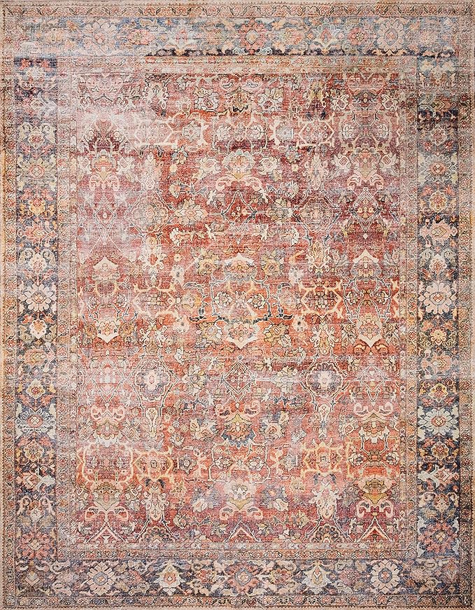 Loloi Layla Collection LAY-02 Spice/Marine 5'-0" x 7'-6" .13" Thick Area Rug - Image 6