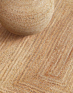 Hand Woven Farmhouse Jute Area Rug 5x8 Ft Rectuangler Natural Yarn, Rustic - Image 8