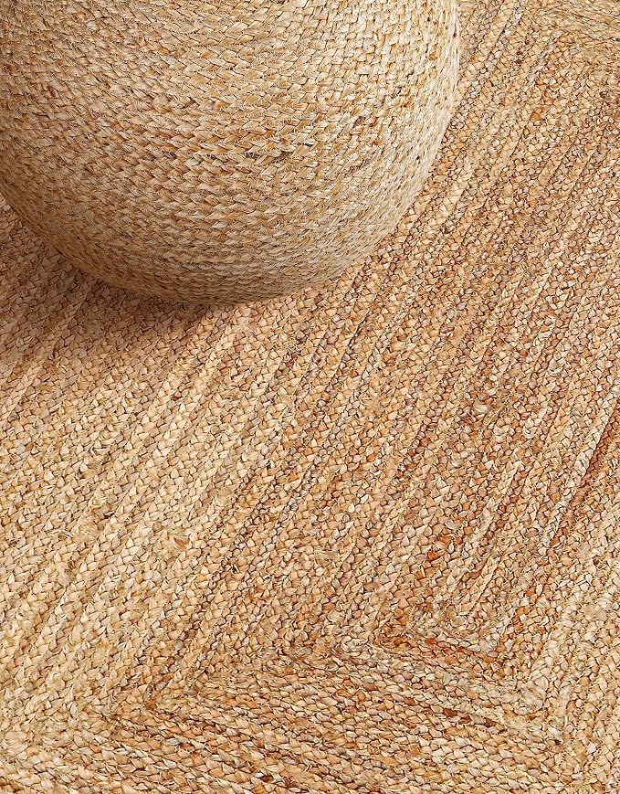 Hand Woven Farmhouse Jute Area Rug 5x8 Ft Rectuangler Natural Yarn, Rustic - Image 8