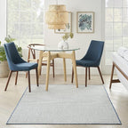 Nourison Home Courtyard Ivory Blue 5' x 7' Area Rug - Image 8
